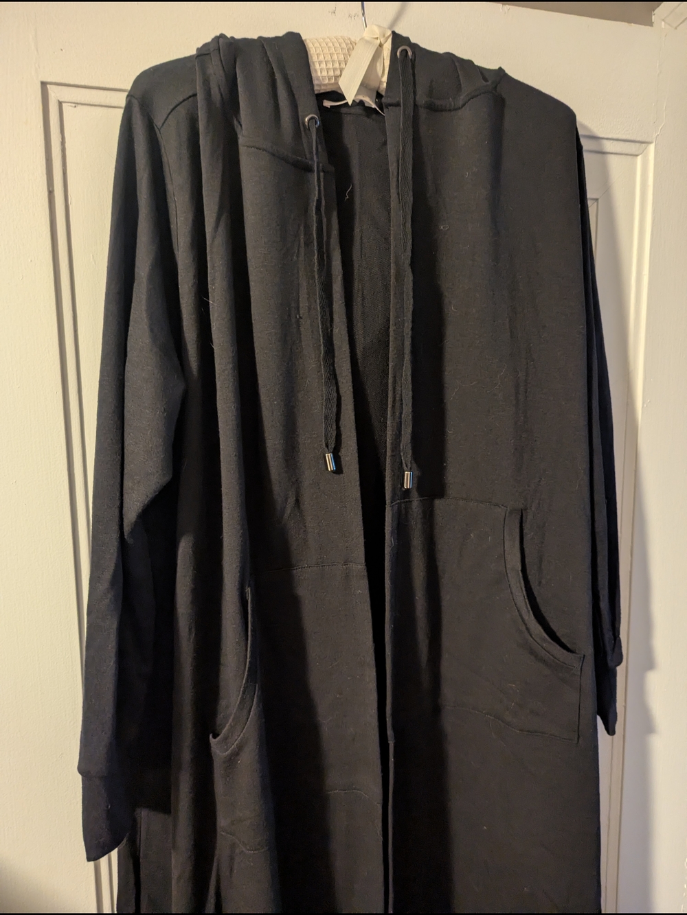 Cyrus Women's Black Hooded Open Cardigan